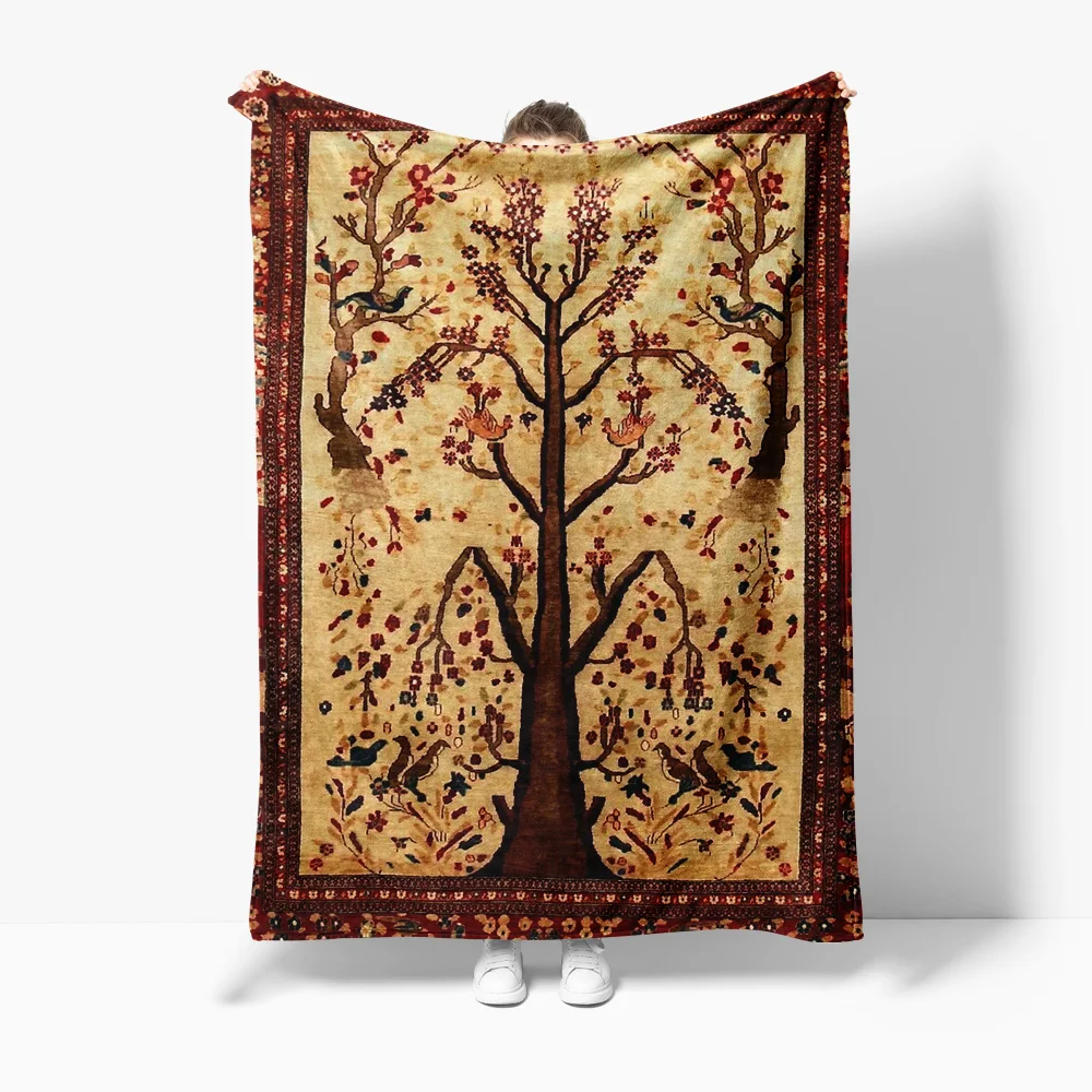 Persian Style Rug Kilim Turkish Area Rug Vintage Handmade Wool Carpet for Living Room Bedroom Decor