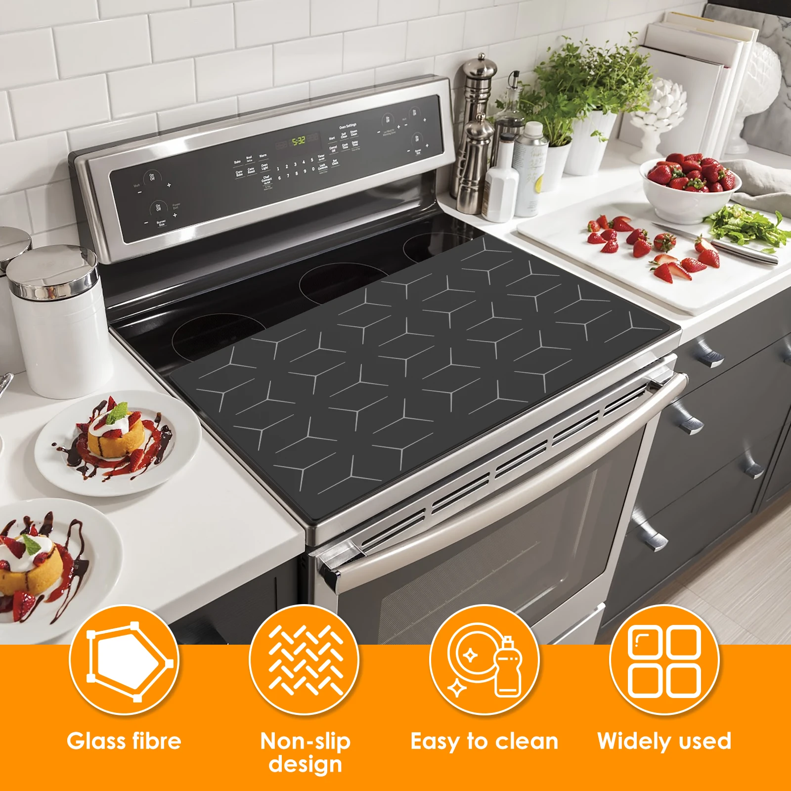 التعريفي الفرن حامي حصيرة الغبار واقية موقد كوكتوب حصيرة نونسليب التعريفي طباخ غطاء متعدد الوظائف كوكتوب حامي #2