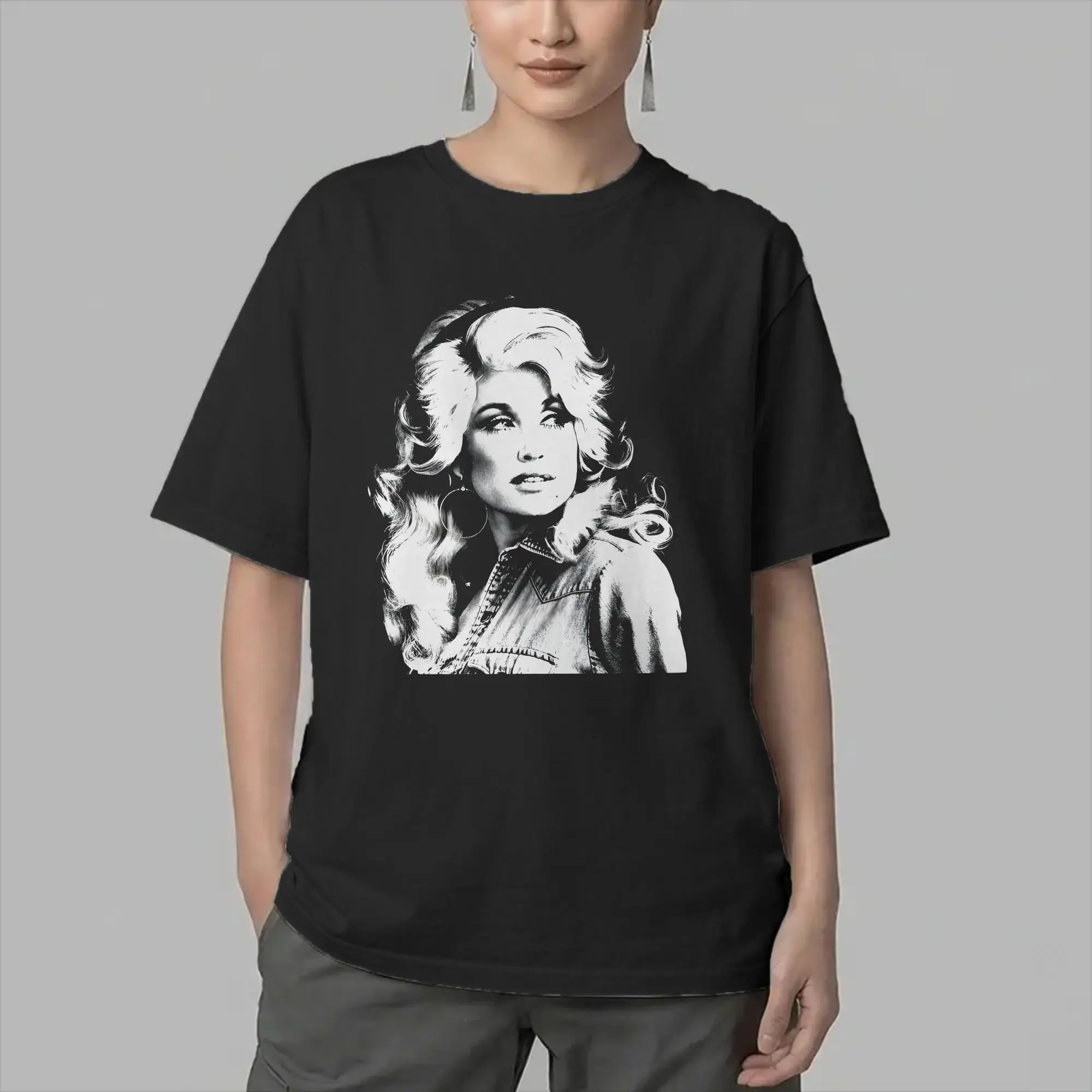 Men's Singer D-Dolly Parton T Shirt  Pure Cotton Clothing Hipster Short Sleeve Crewneck Tee Shirt New Arrival T-Shirt