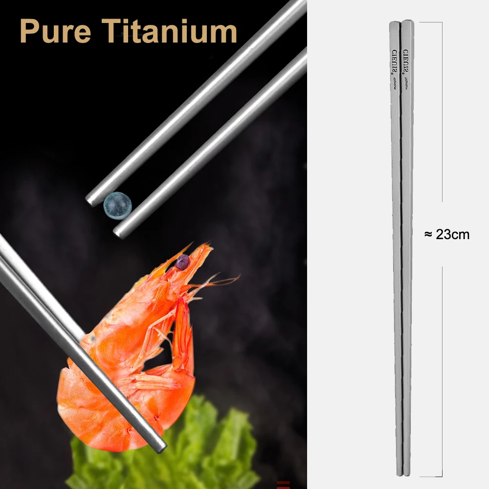 

2 пары/набор - Палочки для еды из чистого титана, противоскользящие, ультралегкие, с защитой от плесени, с полыми квадратными/круглыми головками, для кемпинга, путешествий, домашнего использования, A984