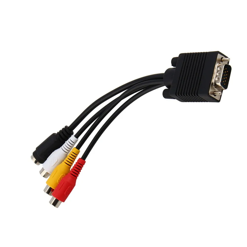 Durable 10cm VGA To S Video Adapter High Performance Practical SVGA To AV Adapter VGA To Composite Converter Laptop Use