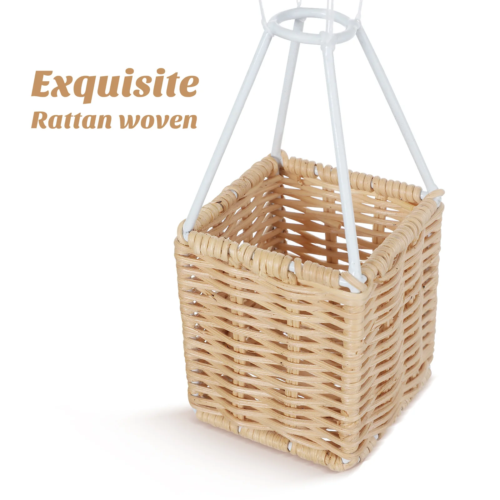 

1Pcs Decorative Rattan Hot Air Balloon Ornament Woven Hanging Decor Kid Room Preschool Wall Art Photo Props Chic Home Decor