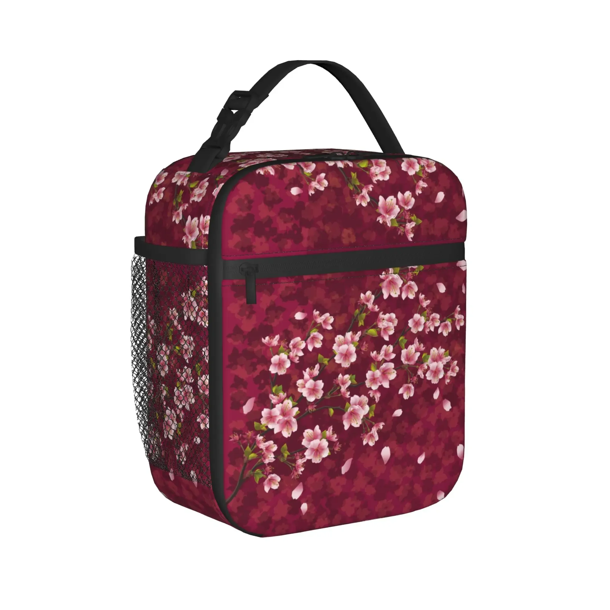 Japanese Sakura Cherry Blossom Thermal Insulated Lunch Bags for Work  Portable Food Container Bags Thermal Cooler Lunch Boxes