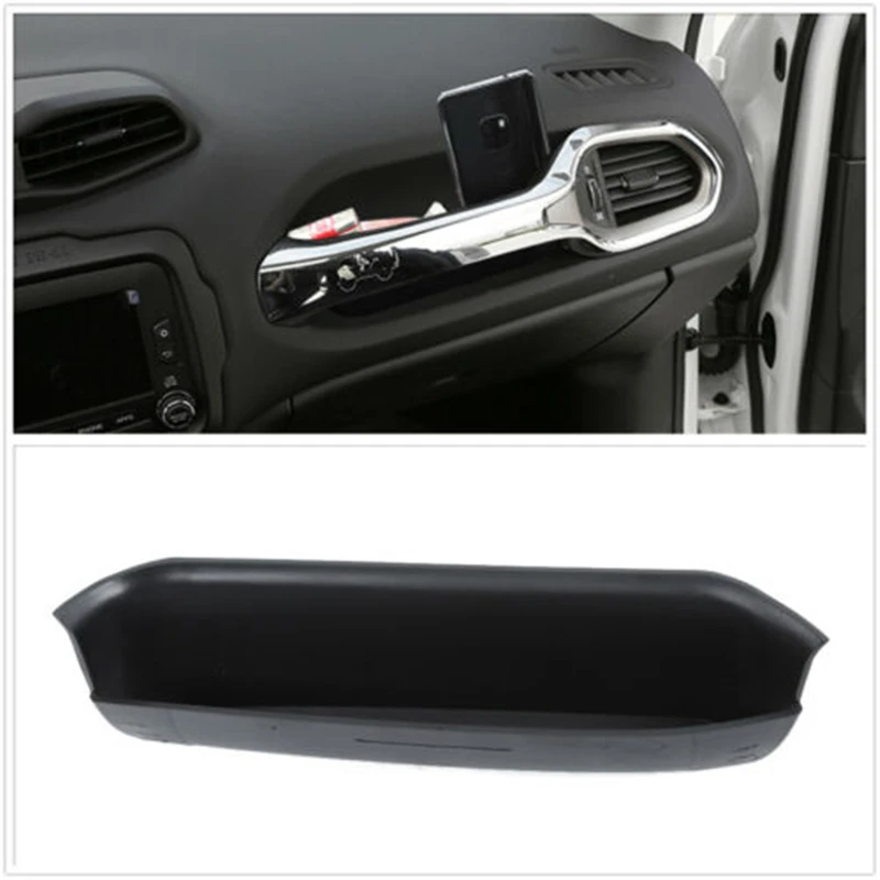 Car Co-pilot Grab Bar Storage Tray Organizer Box Holder For Jeep Renegade 2015-2020 Car Styling Interior Accessories