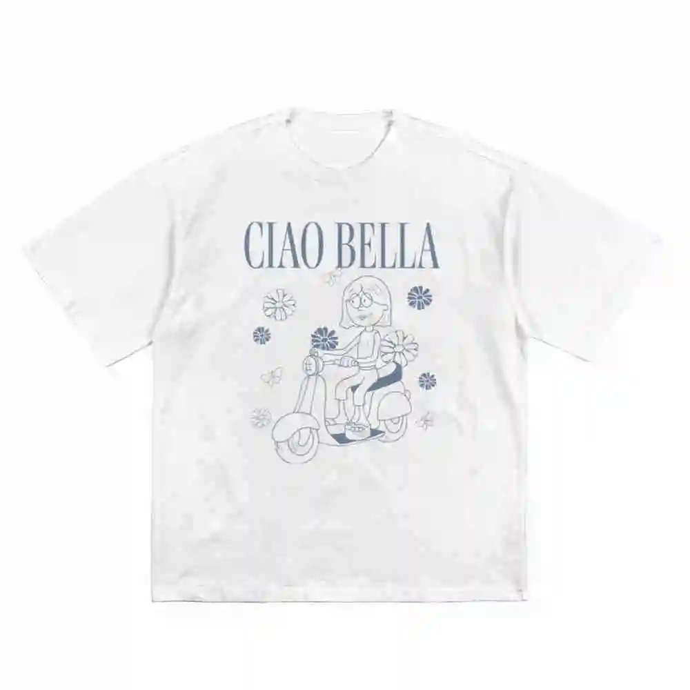 Lizzy Mcguire Ciao Bella Lizzie Retro Logo Short Sleeve Tee 100% Cotton T-Shirt