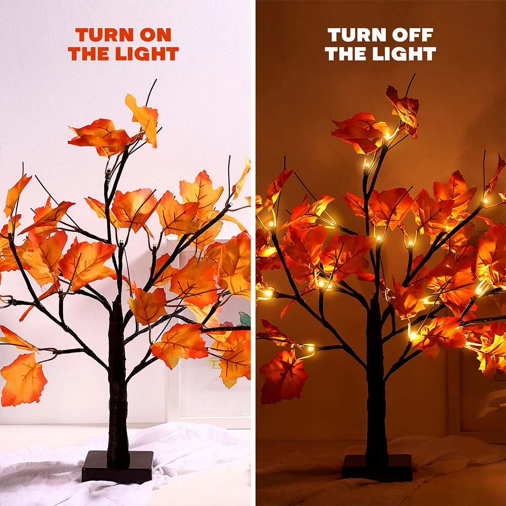 Maple Tree Lights Halloween LED Lamp Decorative Modeling Shape Tabletop Adornment Festival Ornament