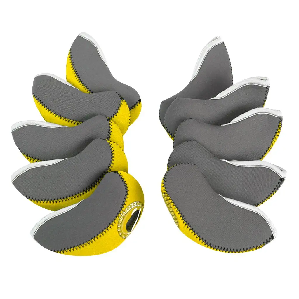 Golf Iron Cover Set Neoprene Protective Headcovers Twist Opening Pocket Design for Golf Bag Storage and Travel