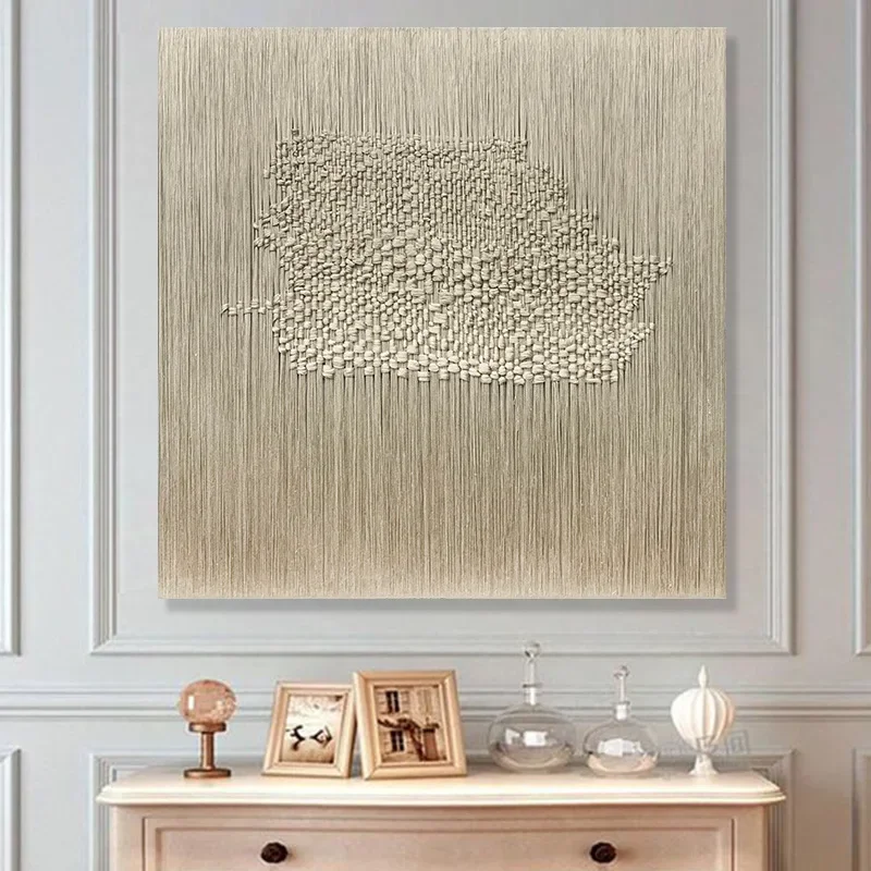 

z Домашний декор Современное вязание ручной работы Хлопковая нить Картина и настенное искусство Абстрактное смешанное мультимедиа Искусство 3D