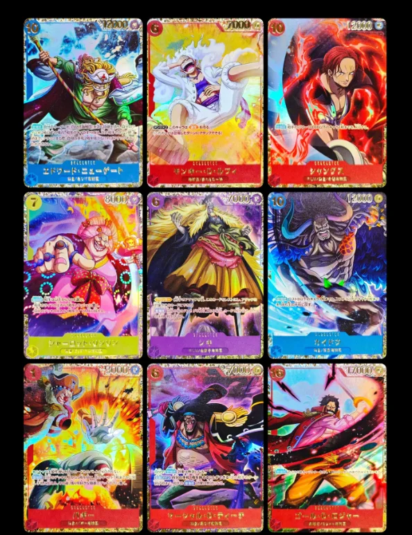 9-piece Set DIY One Piece Anime Goddess Robin Hood Cook Perona Colorful Craft Puzzle Edition Anime Collectible Card