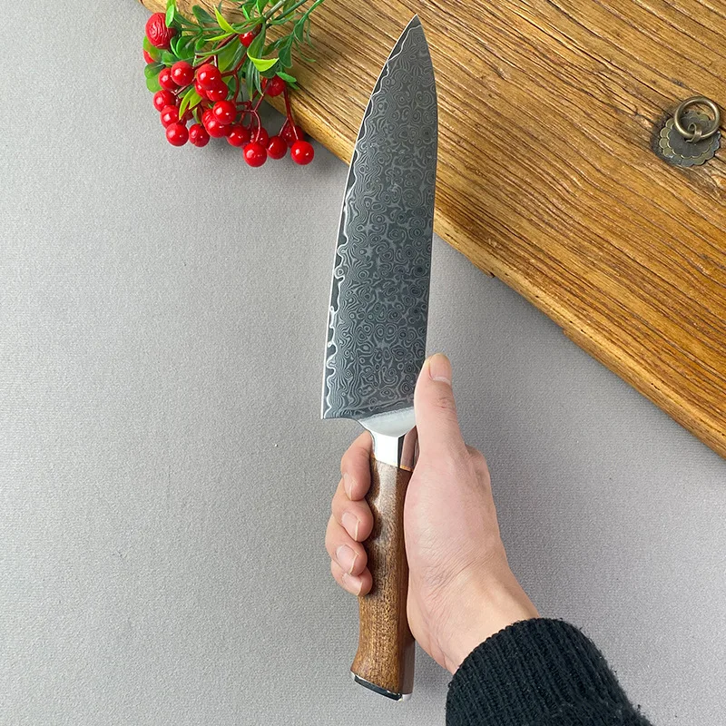 8 Inch Chef Knife 67-layers Damascus VG10 Steel Blade Slicing Vegetables Cleaver Meat Japanese Kitchen Sharp Knife Wood Handle