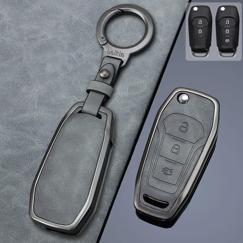 

2 3 Buttons Zinc Alloy Car Key Case Cover Fob For Ford Figo Mondeo 5 Ecosport Fiesta Mk8 Everest Ranger Fusion Kuga Escort F150