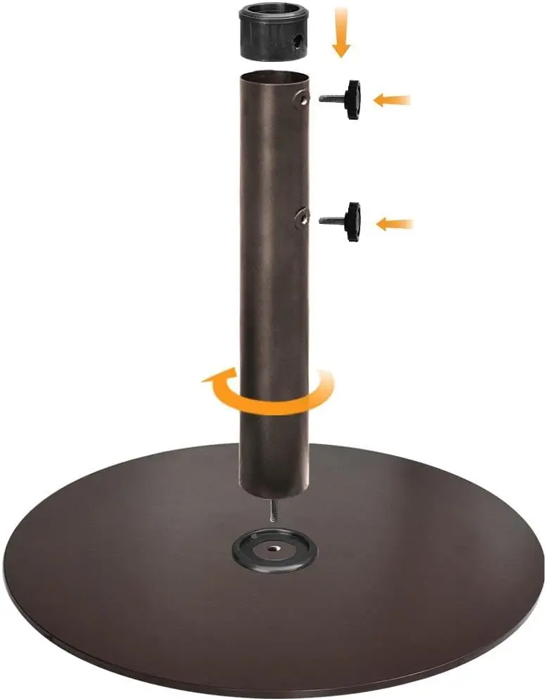 Heavy Duty Round Patio Umbrella Base Steel Plate Umbrella Stand Holder Weight Sandbag Set For Outdoor Market Sunshade Garden Yard Patio Table Bronze view 5