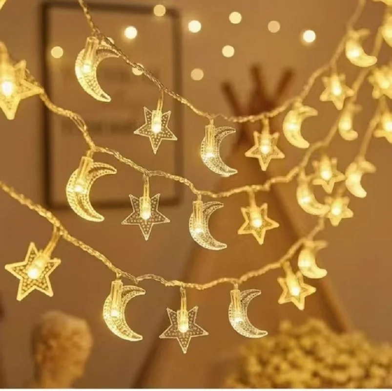 LED الخماسي القمر صندوق بطارية إمدادات الطاقة 1.5 متر 10LED/3M 20LED ضوء سلسلة عطلة غرفة التخييم الديكور