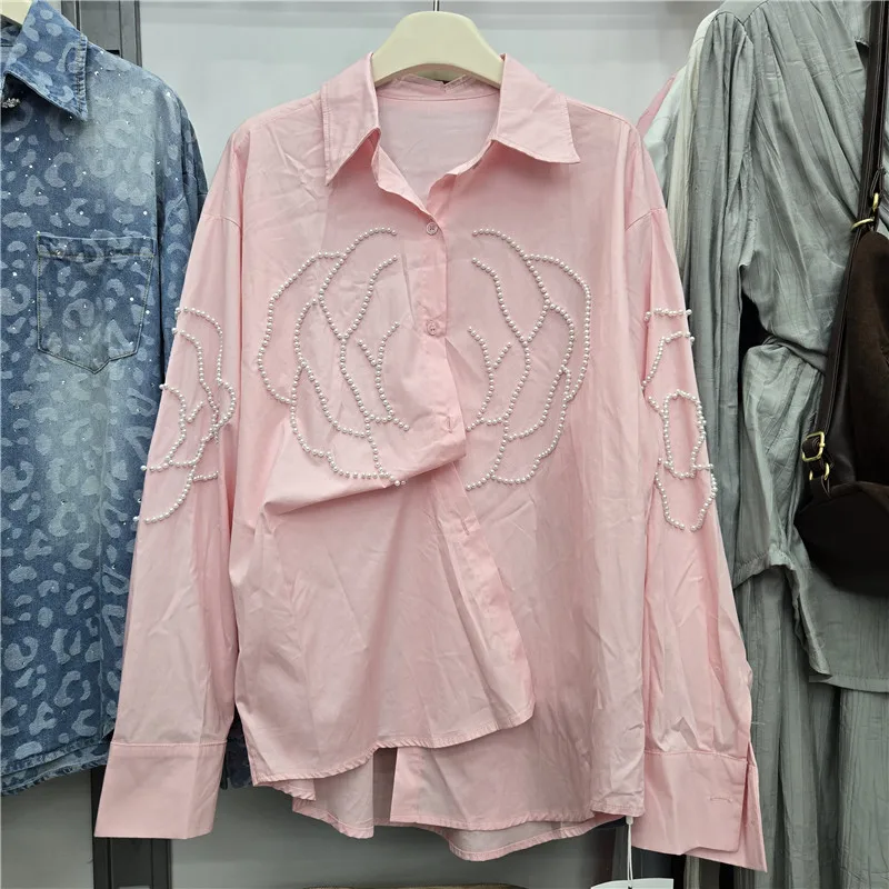 

Женская рубашка SuperAen в европейском и американском стиле с вышивкой и расклешенными рукавами, новинка весна-осень 2026, модная и элегантная