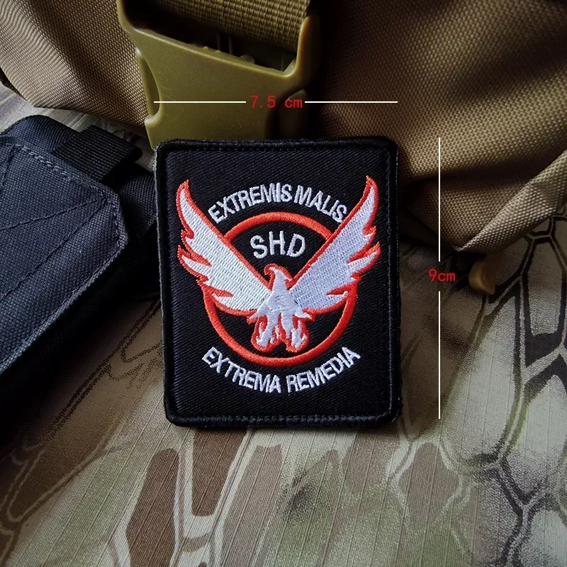 SHD Embroidered Patches for Clothing Shooting Role-playing Game Tactical patch Hook&Loop Wing Badge on Backpack Military Armband