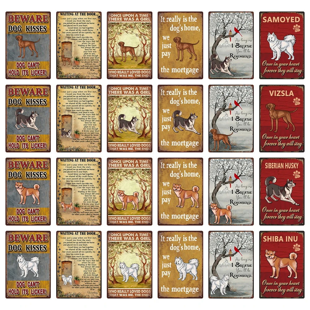 [WellCraft] Остерегайтесь Шиба-ину, самоеда, шпилька, металлическая табличка для стен, паб, винтажная живопись, индивидуальный Декор