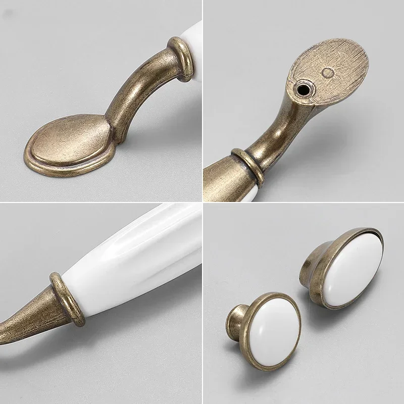 Ceramic Zinc Alloy European Style Retro Idyllic Cabinet Door Handle Cabinet Door Wall Cupboard Cabinet Hardware