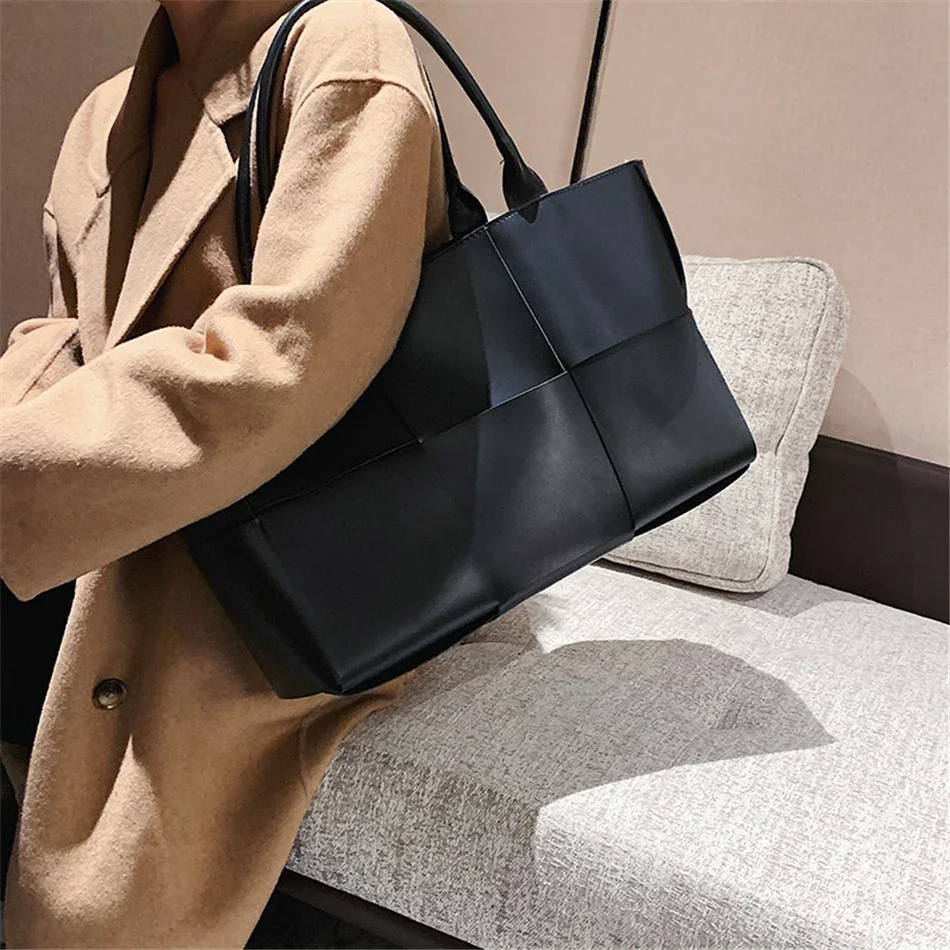 Brand Large Weave Tote Bags High Quality Leather Shoulder Bags for Women Designer Luxury Lady Top-handle Bags Luxury Sac