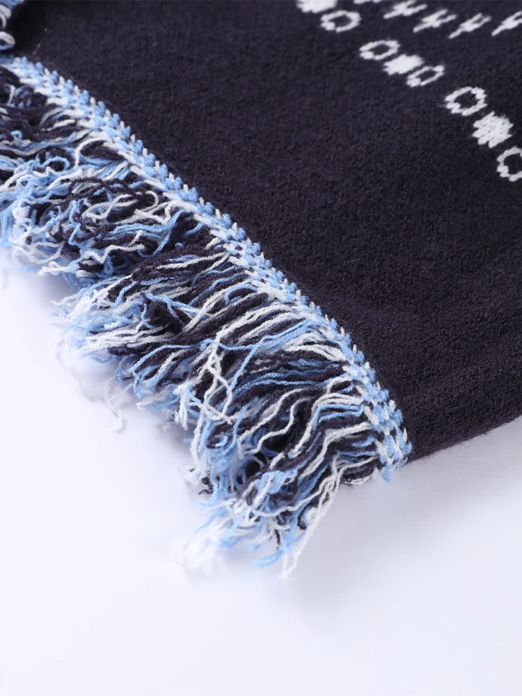 Elegant Print Tassel Cardigan Women Belt V-neck Long Sleeve Loose Knitted Sweaters Female 2025 Autumn Winter Chic Knitwears Lady