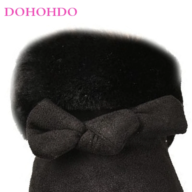 Guanti invernali da donna in pelle scamosciata e touch screen caldo e freddo imbottito in velluto Guanti neri Guanti da moto carini antiscivolo per equitazione all'aperto