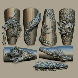 1pc Chinese Loong Dragon 3D Acrylic Nail Mold Nail Art Decorations Nails DIY Silicone Nail Stamping Plate Nail Products Template