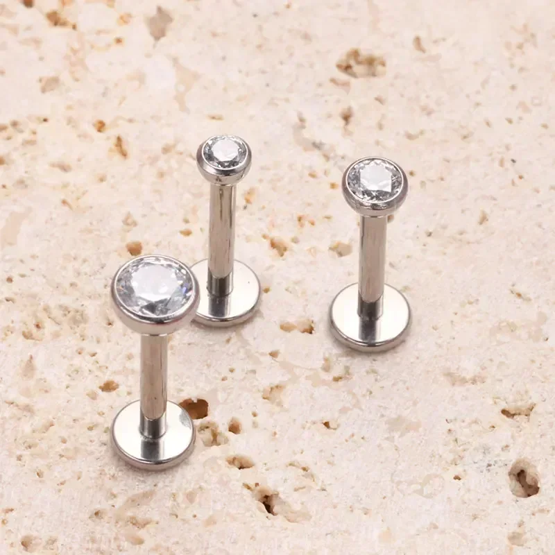 10pc 1pc F136 Titanium Round Lab Piercing Internal Thread Monroe Lip Ring Tragus Helix Earring Nose Stud Body Piercing Wholesale