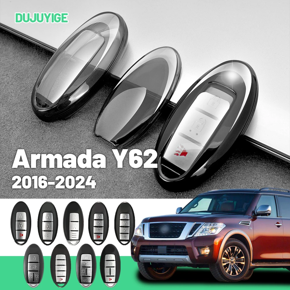 

Прозрачный чехол для автомобильного ключа из ТПУ для Nissan Armada Y62 2016-2024, защитный чехол для брелока, автоаксессуары 2019 2020 2021 2022 2023