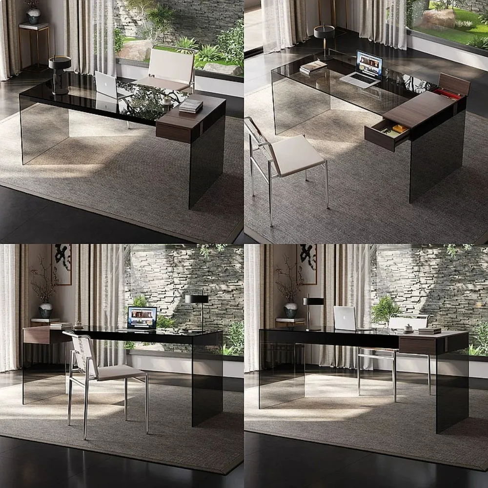 Italian Minimalist Desk Modern Floating Desk Luxury Home Office Computer  Creative Art Desk