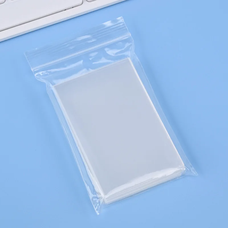 50Pcs Transparent Korean Kpop Card Sleeve with Protective Film Clear Card Holder Full Cover Idol Photo Game Card Cover 35PT