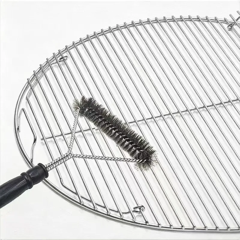 Round BBQ Cooking Grate Split Design Thick Coated Steel Outdoor Charcoal Grill Replacement Grill Rack for Camping Trips