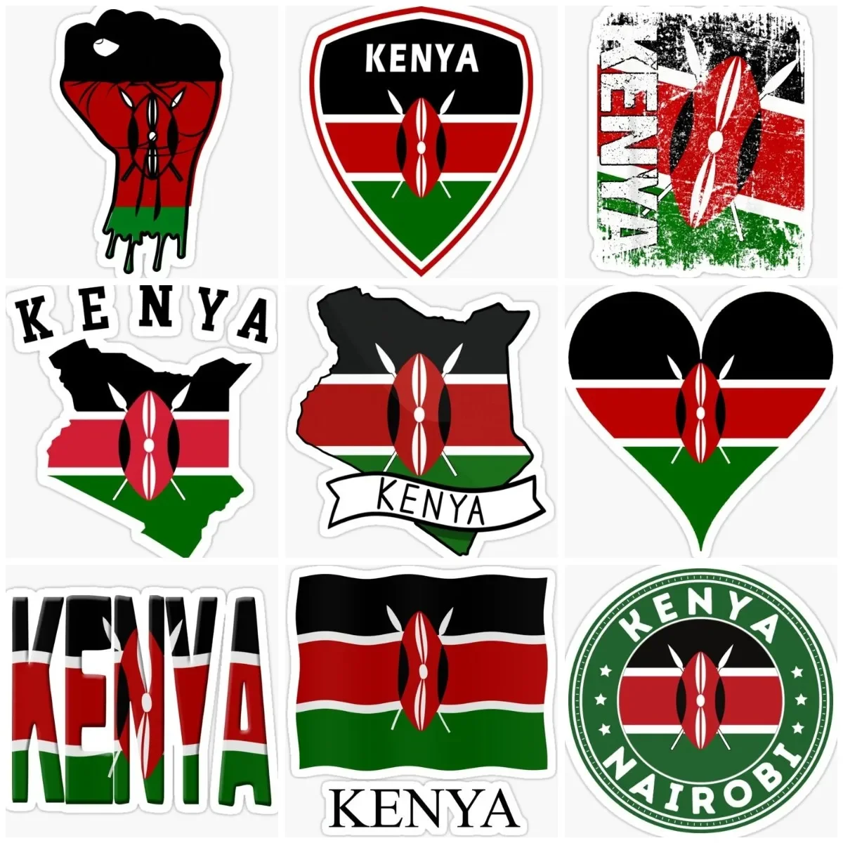 

Kenya Flag Map Emblem Creative Sticker Laptop Accessories Truck Vinyl Window Motorcycle Wall Car Glass Helmet Decal Customizable