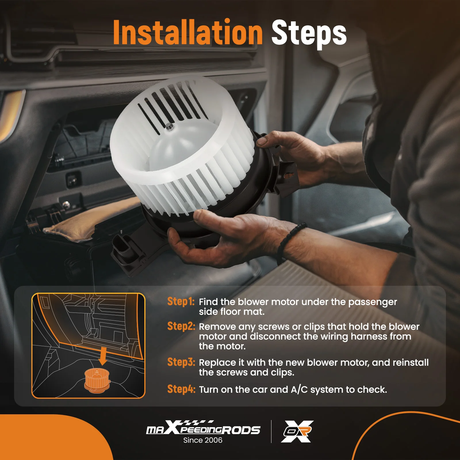 

HVAC Heater Blower Motor for Hyundai Sonata 2015-2019 1800432 97113C2000 700326