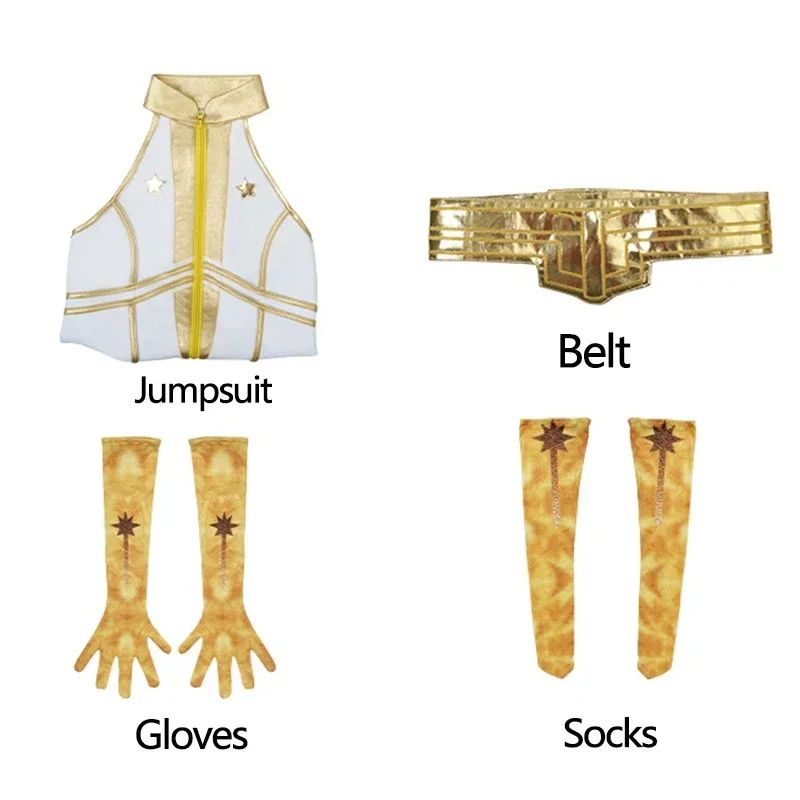 The Boys Starlight Smile Hero Costume pour femme, combinaison, ceinture, gants, chaussettes, batterie trempée, Halloween Party, Annie january Cosplay, 2025