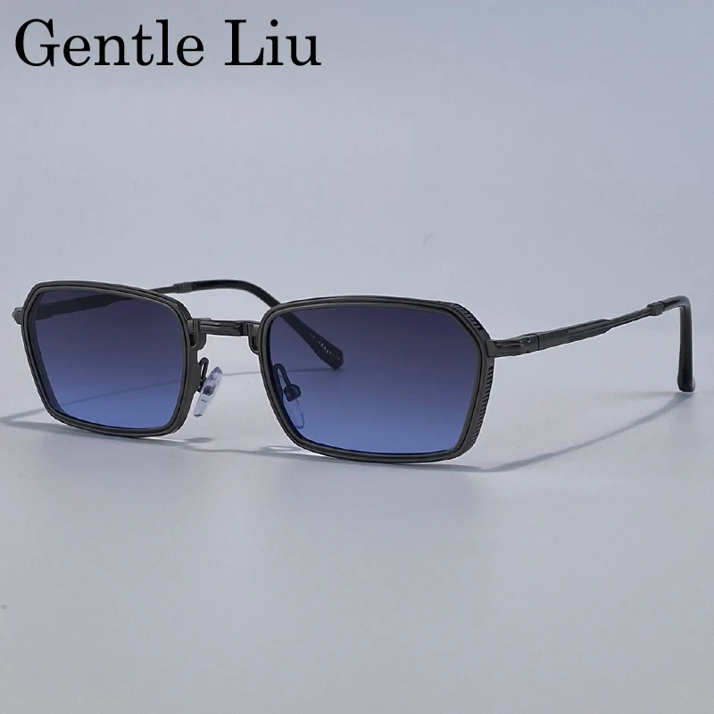 

Small Frame Punk Polygon Sunglasses Men 2026 Luxury Brand Steampunk Square Metal Eyewear For Male Vintage Driving UV400 Shades
