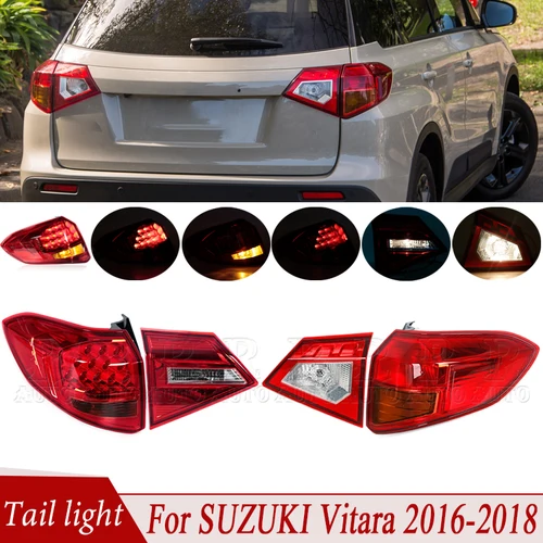 Parachoques trasero, conjunto de luz trasera de coche, luz de señal de giro de advertencia, lámpara reflectora, lámpara de freno, lámpara de parada para SUZUKI Vitara 2016-2018
