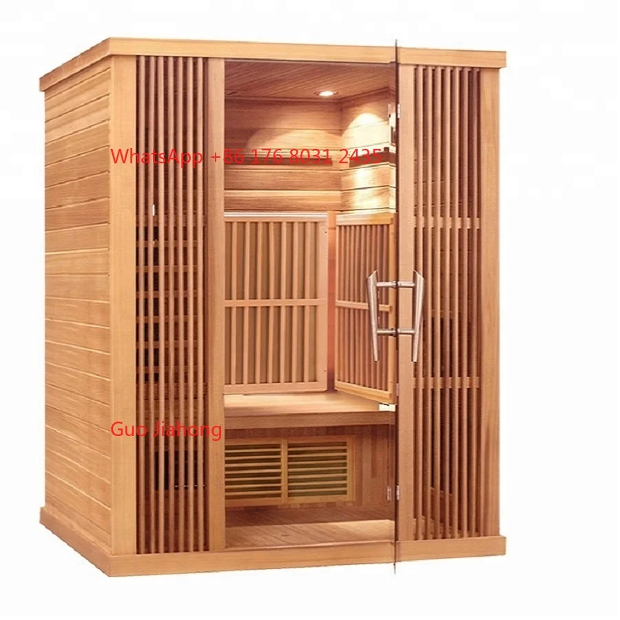 

Modern 1-2 Person Far Indoor Sauna Room Wood Hemlock Cedar Sauna Heating Panel Sauna Rooms