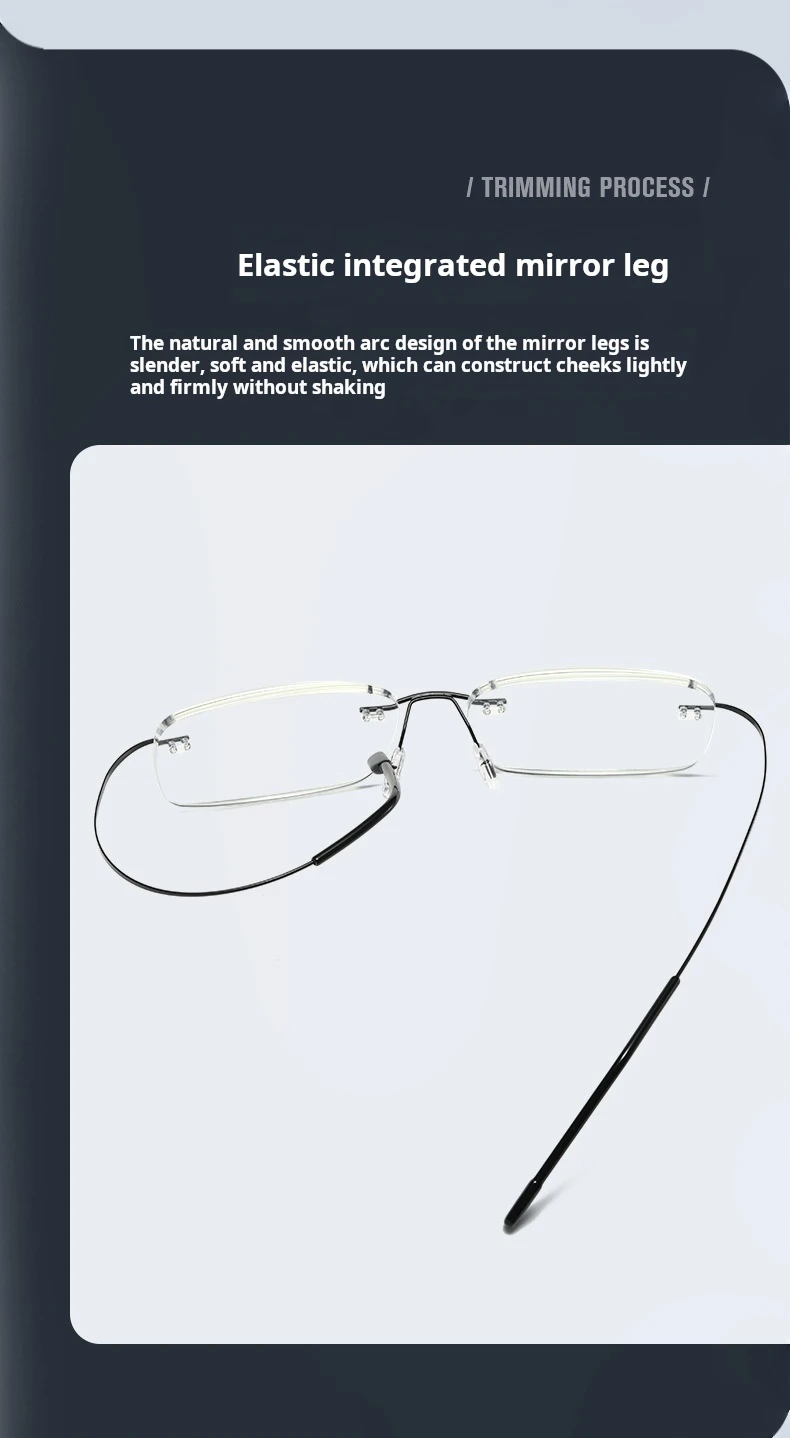 Neue Titan-Lesebrille für Männer und Frauen Klassische Rahmenlose Gleitsichtbrille Ultraleichte Anti-Blaulicht Weitsichtbrille – Detail 9