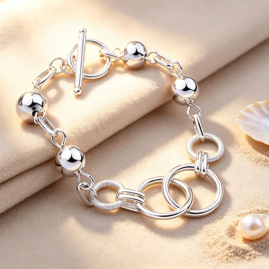 Trend products jewelry 925 sterling silver Temperament beads circle Bracelets for woman Wedding party gifts boutique accessories