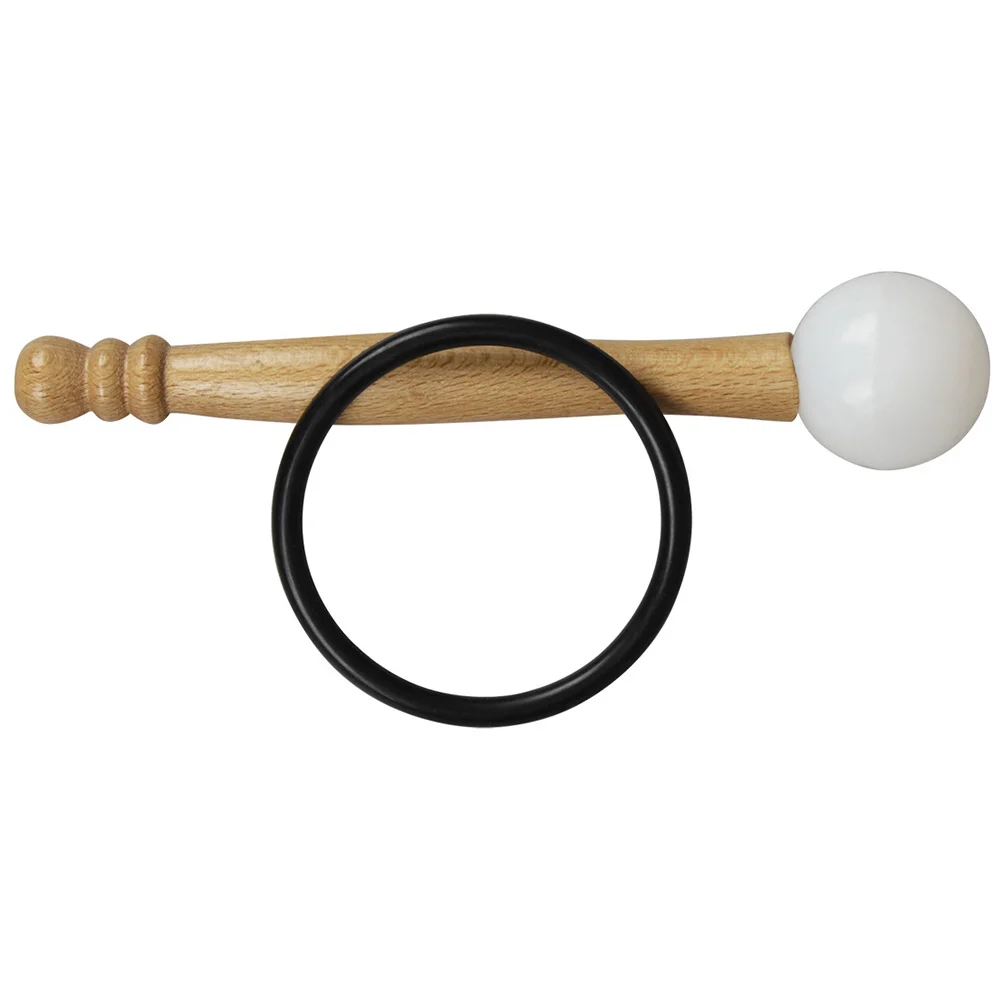 

2 Pieces Music Bowl Knocking Stick Rubber Ring Crystal Sound White Mallet Tibetan Singing Bowl Accessory Meditation Gift