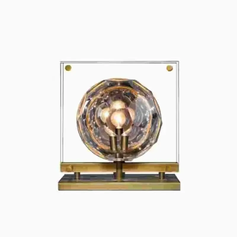 

Hong Kong style, postmodern, light luxury crystal, desk lamp, hotel villa, model room, desk, Italian style, brass