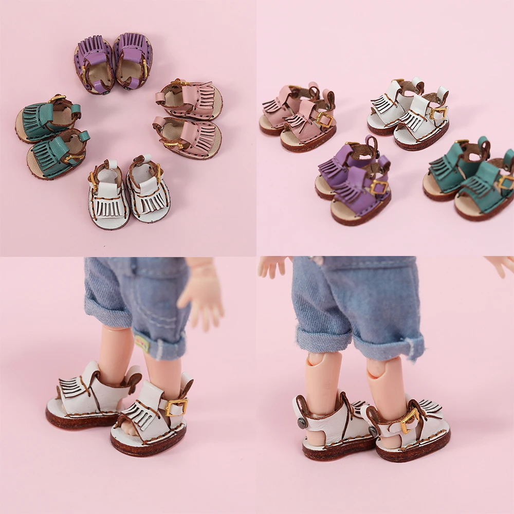 Obitsu 11 Sandals Shoes Obitsu Doll cowhide slippers Shoes Cow Leather Fashion For ob11, Obitsu 11, holala, gcs, 1/12bjd Doll