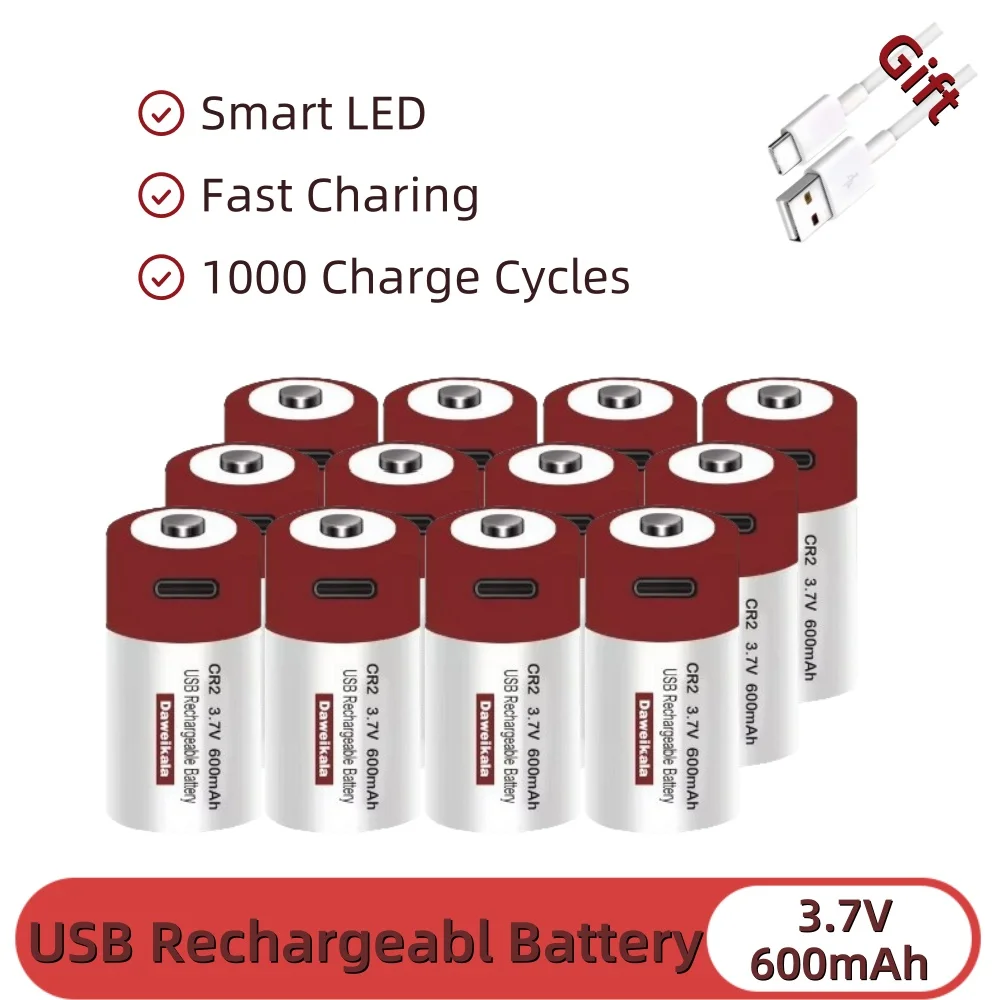 

Hot Powerful 3.7V CR2 Lithium USB Rechargeable Battery Camera Range Finder Disc Brake Lock Sp-1 Printer Wait+Free C-type Cable
