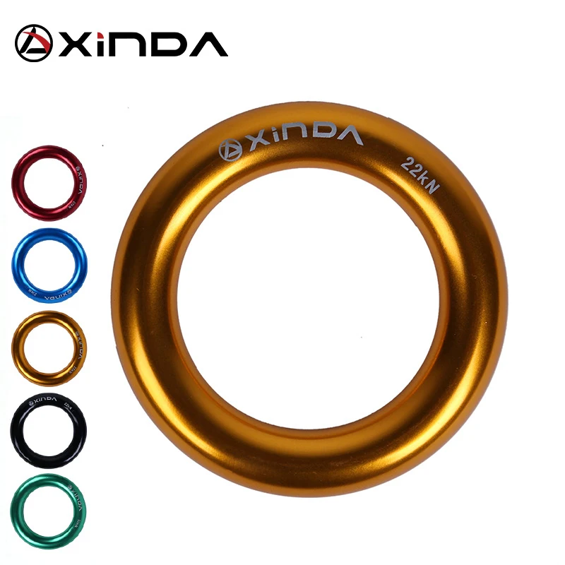 Xinda liga de alumínio 22kn pequeno anel ao ar livre montanhismo escalada multi-purpose anel escalada árvore cinto plano laço rappel anel