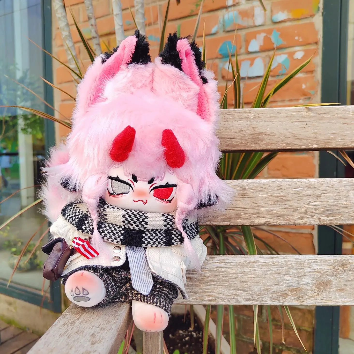 Anime Gui Hu Tao Qu Pink Fox Tail Monster peluche 20cm lindo Adorable peluche algodón almohada muñeca cuerpo Cosplay juguete para niños