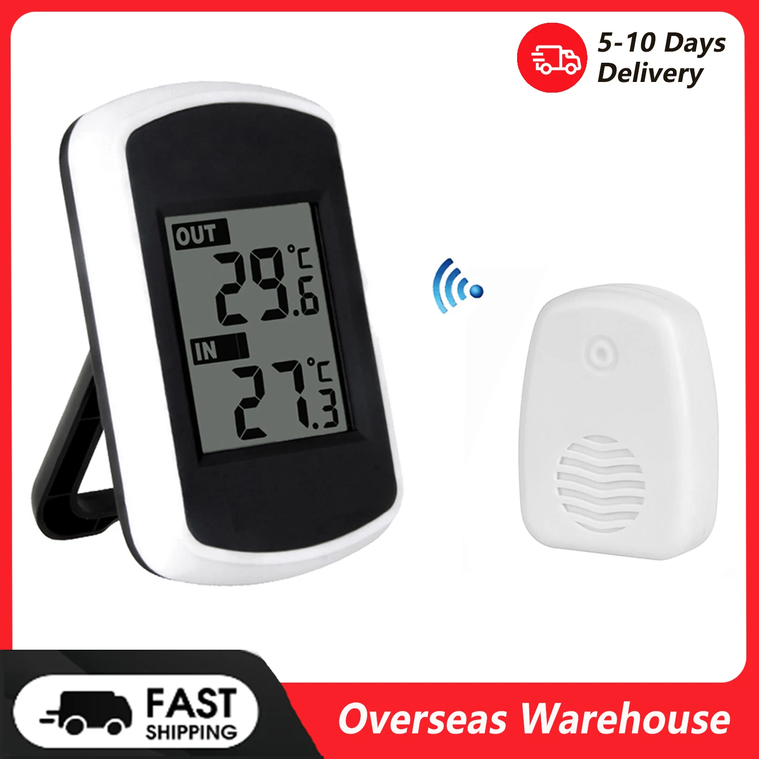 LCD Digital Wireless Indoor Outdoor Thermometer Temperature Measurement Ambient Weather Tester