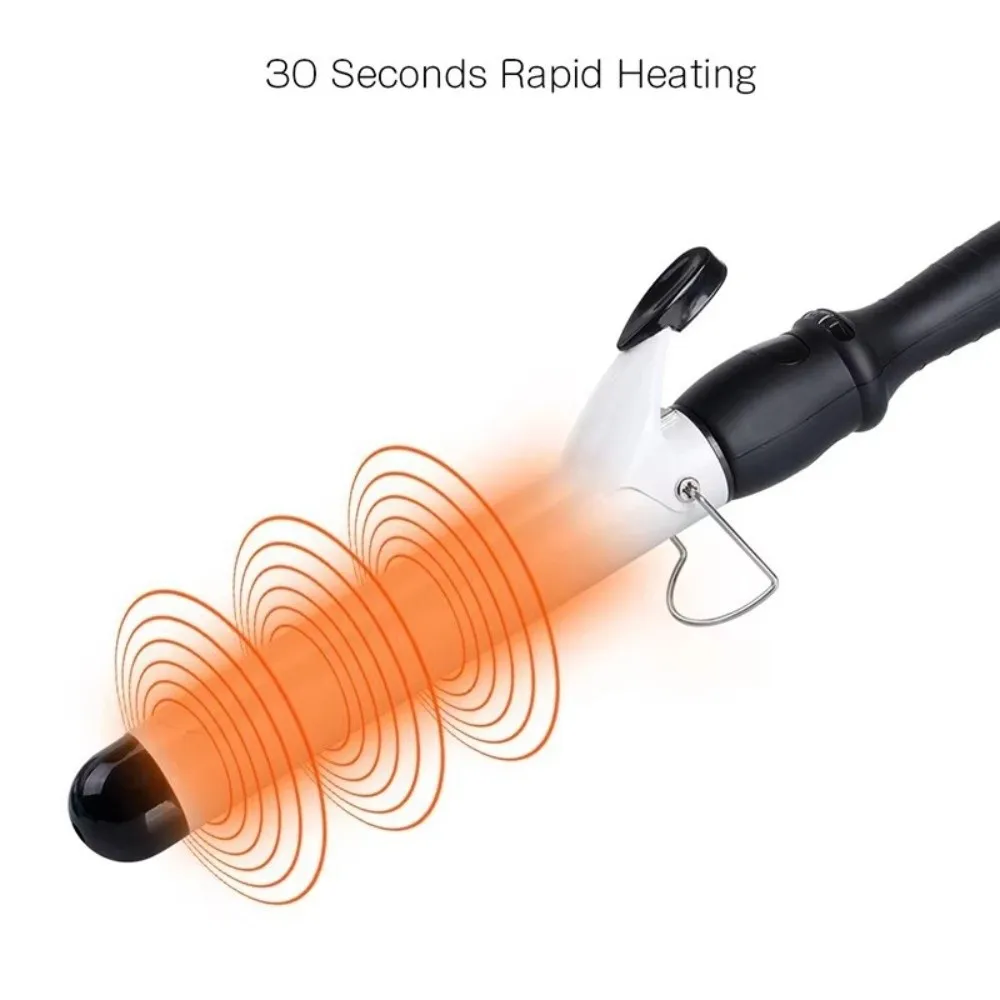 

28mm Barrel Electric Curling Iron Plastic Casing Anti Scalding Professional Hair Curler 360 Degree Rotation Top Insulation
