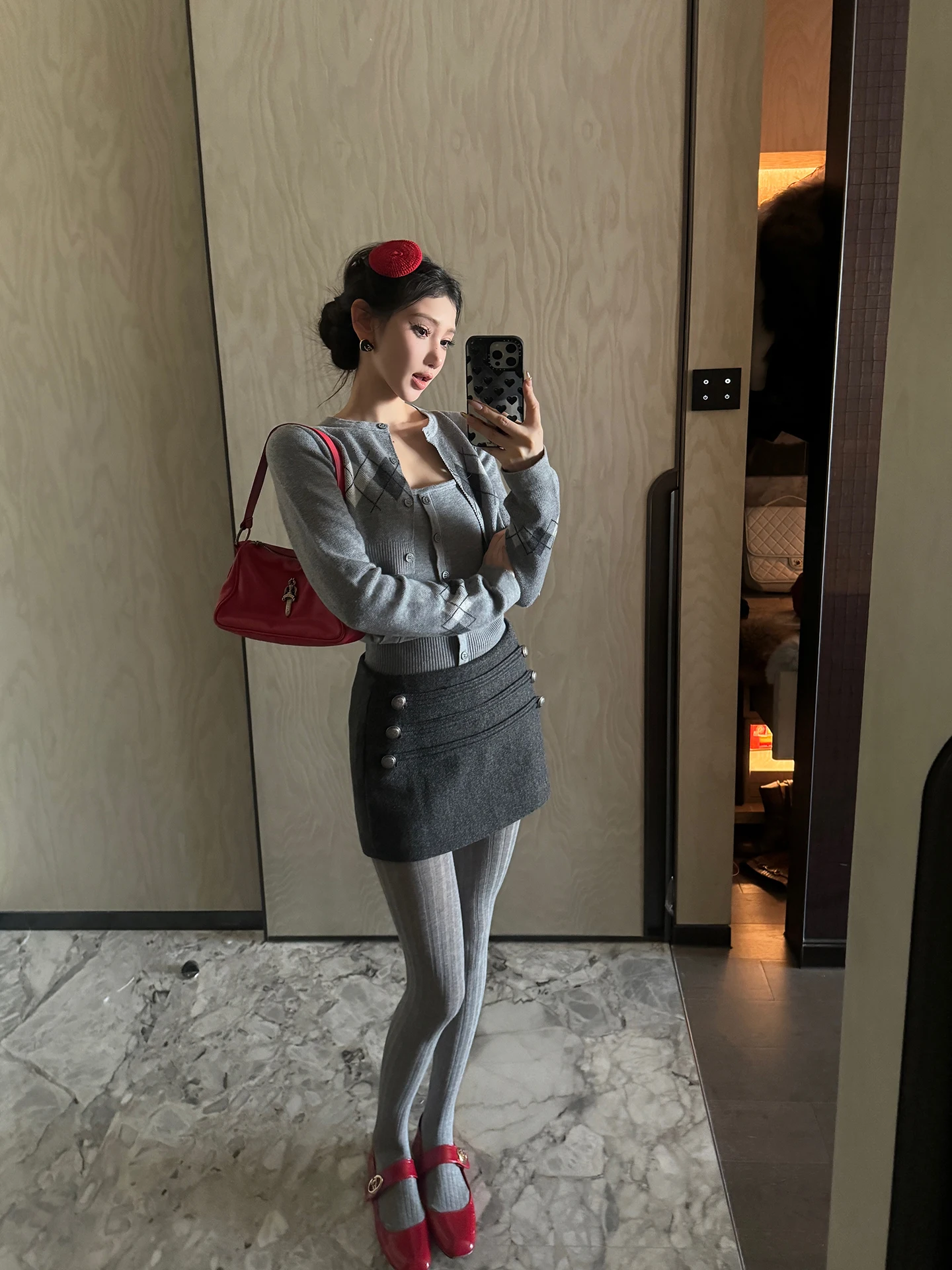 

ChiclyNana Luxury Loose Knitted irt Set for Women Korean Sle Polyester Fiber Long Sve Regular Length Button Closure