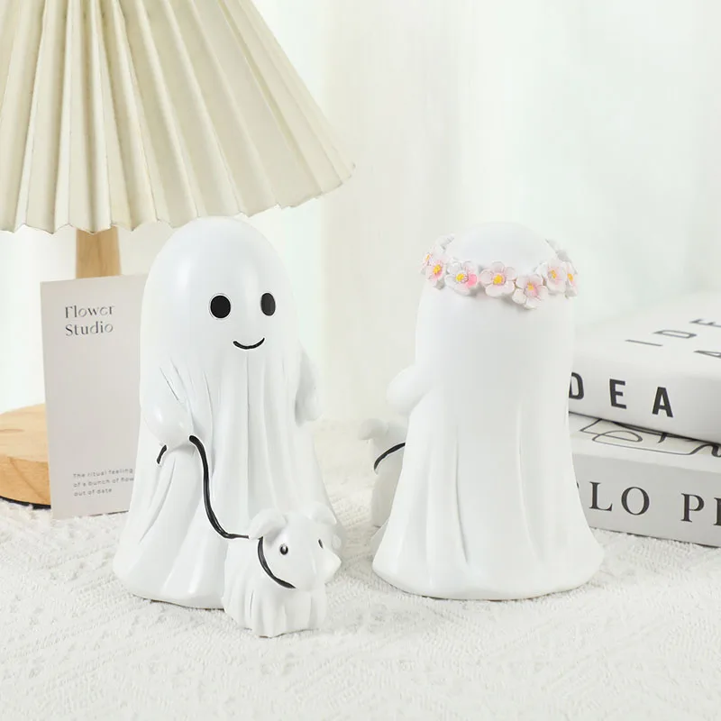 Boneca fantasma decoração de mesa criativa novidade decoração para casa halloween fantasma cão bonito dos desenhos animados engraçado lembrança presentes de halloween