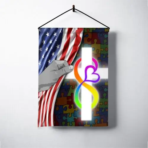 Autism Awareness Flag, Autism Puzzle Ribbon Flag, Autism Neurodivergence Flag VVL YYX EEZ