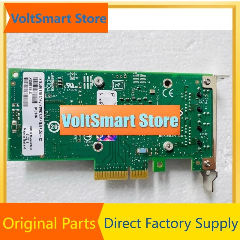 VoltSParts For X550-T2 PCIE RJ45 Qunhui 10 Gigabit Electrical Port Network Interface Card 2.5g 5g 10g X550T2BLK